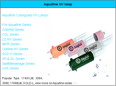 Aquafine UV lamp
